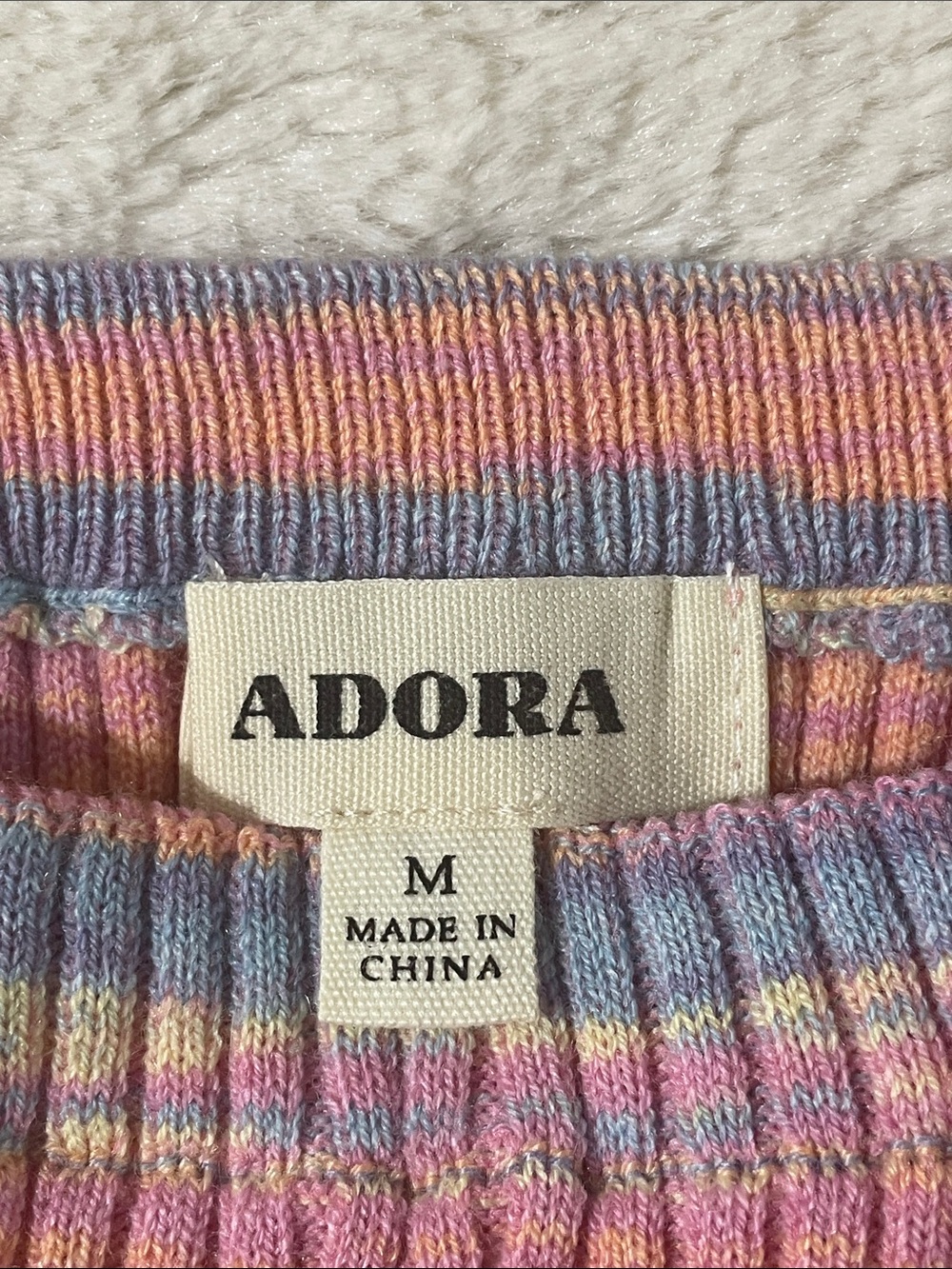 ADORA Pastel Multicolor Ribbed Striped Cami - Picture 2 of 3